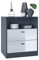 Vladon Kommode Pino V1, Made in Germany, Nachttisch mit 2 Schubladen & 1 offenem Fach, Anthrazit matt/Weiß Hochglanz ohne LED (56 x 67,5 x 36 cm)