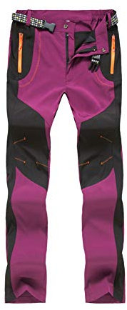 LY4U Pantaloni da Escursionismo da Donna Pantaloni Sportivi da Esterno Leggeri ad Asciugatura Rapida Viola EU XL(Tag 3XL)