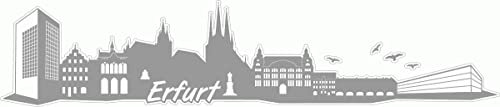 Skyline4u Erfurt Skyline Aufkleber Sticker Autoaufkleber City Gedruckt - 30x6,2cm grau