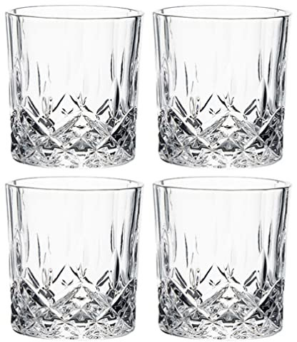 Operitacx Lot De 4 Verres À Whisky En Verre Sculpté 200 Ml Pour Bar Cocktail Et Vin Usage Domestique