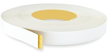 Bande de bordure en PVC blanc de 1,9 cm x 7,6 m - Bande adhésive en vinyle flexible pour moulure en bois MDF, armoire, étagère stratifiée, meubles, comptoir, panneaux de contreplaqué formica