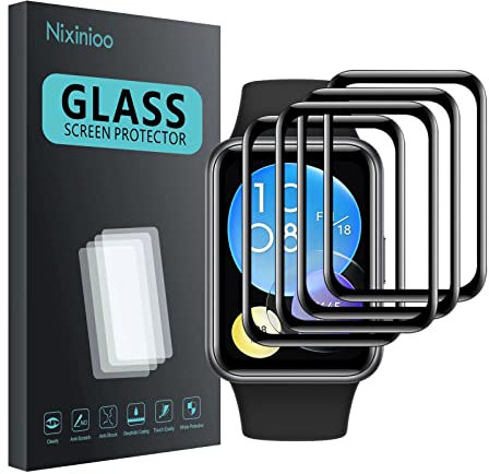 Nixinioo [4 Pièces] Protection Écran Compatible avec Huawei Watch Fit 2, Soft TPU Film Protection Montre Protecteur, 3D Full Coverage, Sans Bulles, Haut Définition, Anti Rayures