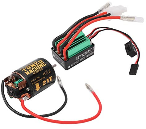 Dilwe Brushed Motor ESC Combo, 540 21T Bürstenmotor mit 65A wasserdichtem Regler für 1/10 RC Car - Kompatibel mit Traxxas Modellautos