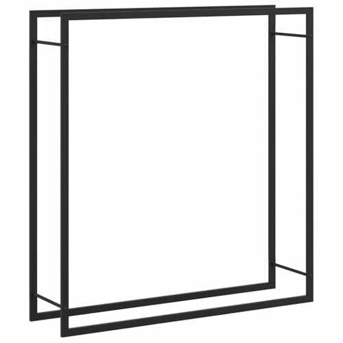vidaXL Firewood Rack Matt Black 110x28x116 cm Steel