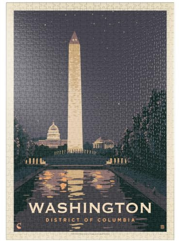 MyPuzzle Washington DC: Reflections of Freedom, Vintage Poster - Premium 1000 Teile Puzzle - MyPuzzle Sonderkollektion von Anderson Design Group