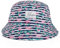 Blackskies® Tropical Flamingo Bucket Hat | Unisex Sonnenhut Fischerhut Floral Urlaub Sommer Weiß-Blau Gestreift