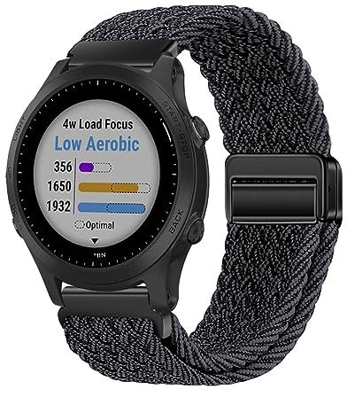 Nylon Armband Kompatibel mit Garmin Forerunner 955/935/945,Sport Elastisches Nylon Stoff Ersatzband für Garmin Forerunner 955/935/945 Band und Magnet Schnalle für Garmin Forerunner (20)