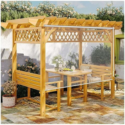 Outdoor Clear Pvc Roller Blinds, Heavy Duty Waterproof Roller Shades, Thermal Insulated/rainproof Window Curtains, Garden/pergola/balcony Transparent Roll Up Blinds, 0.5mm,WxH-130x220cm/51.2 * 86.6in