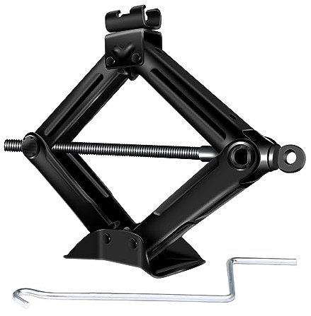 2T Scherenwagenheber Autohebebühne, tragbarer kompakter Scherenwagenheber leicht zu lagern und zu transportieren, 115mm bis 390mm Hubbereich, 360 Grad verstellbare Ablage, für Autoreparatur