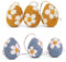 Gry & SIF bestickte Osteranhänger Eier, Ostern, Filzeier, Osterdeko, Frühlingsdeko aus Filz, Handmade, Fairtrade | Gelbe und Blaue Ostereier mit Margeriten, 6er Set