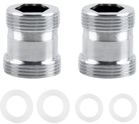 HoaaiGo 2 adaptadores de grifo, rosca exterior M22 a M24, adaptador de grifo de latón de doble rosca con junta de goma, accesorio para filtro de agua de cocina