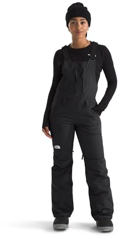 The North Face Women's Freedom Insulated Bib (Standard & Plus Size) - Waterproof Ski & Snowboard Overalls, Mesh Venting, TNF Black-NPF, Small Long