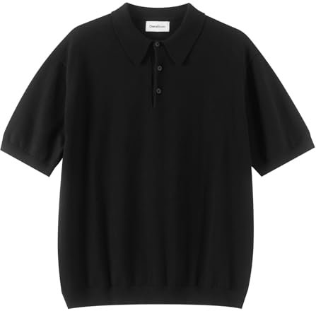 Diana Studio, Polo Rasata in Maglia - Uomo, 100% Cotone, Maniche corte, Casual Fit, Nero, L