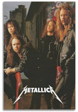 SAGGION Metallica Band-Charakterposter - Pop-Musik, Sänger, Sportler - Für Zuhause, Wohnzimmer, Schlafzimmer, Büro - Leinwand, Gemälde, Druck, Dekoration - 40 x 60 cm, Ungerahmt