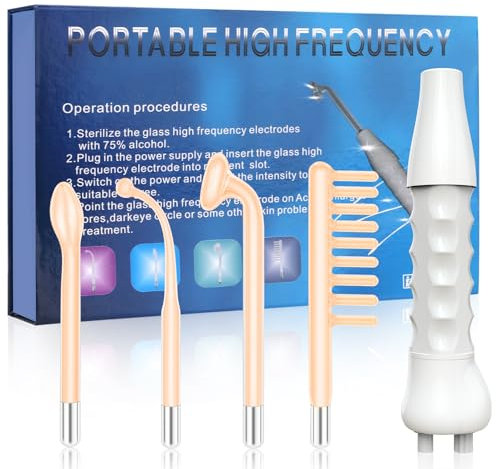 High F-requency Wand for Hair Growth, iklestar Handheld High F-requency Face Wand with 4 Red Tubes, Skin Tightening Machine for Facial Beauty, Professional Face Device for Skin Care Home Salon Use