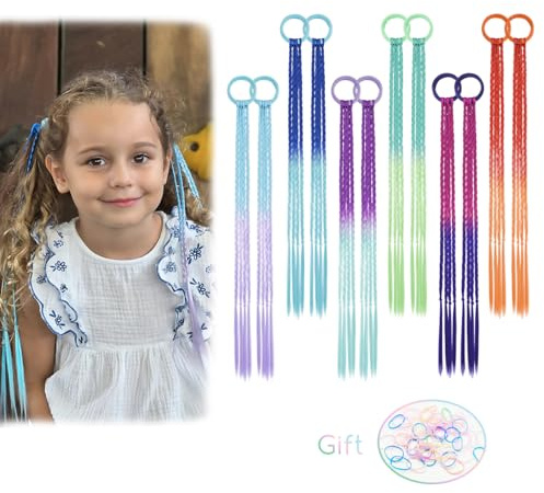 Dreamlover Bunte Haarsträhnen für Kinder, Geschenk für Mädchen | Accessoires für Crazy Hair Day, Verschiedene Farben, die Erste Wahl für Stilunsichere Eltern, Einfach zu Tragen, 12 Stücke