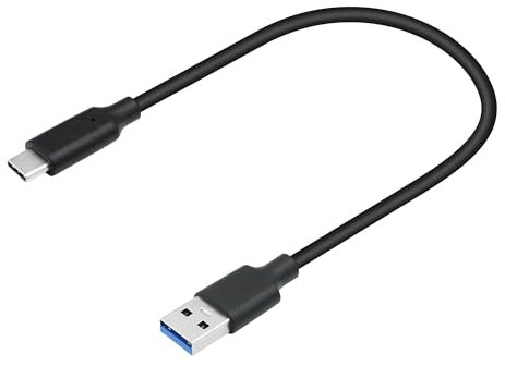 Riertostng Short USB Type C Cable 1FT, USB A Male to USB C Male 3.1/3.2 Gen 2 10Gbps Android Auto Cable, 60W 3A Fast Charging, for USB C Devices Cell Phones, Laptops, SSD Hard Drives and More