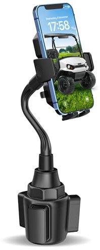 10L0L Golf Cart Cup Phone Holder - Universal Cup Holder Phone Mount for Golf Carts,Fits 4.7-6.8 Cell Phones for EZGO, Club Car, Yamaha,Also for Cars, Trucks,Adjustable Long gooseneck & Quick Swivel