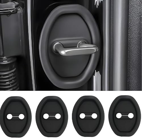 QFYANXUAN 4PCS Car Silicone Door Latch Protective Cover for Dacia Duster 3 III 2024 2025, Car Door Lock Cover Protector Silent Shock Pads Silicone Door Lock Protector Interior Accessories for Car