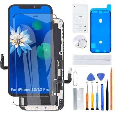 H&LYCYJ Display für iPhone 12/12 Pro A2403 A2172 A2402 LCD Bildschirm Ersatz 3D Touch Full HD Touchscreen ID Digitizer Rahmen Montage,Waterproof Adhesive,Reparaturkits NEU