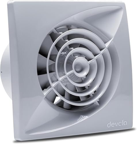Devola 100mm Bathroom Extractor Fan, Quiet Axial Fan, 4 inch Bathroom Fan, Kitchen Fan, Made in Britain (Standard Model) - DVQF100