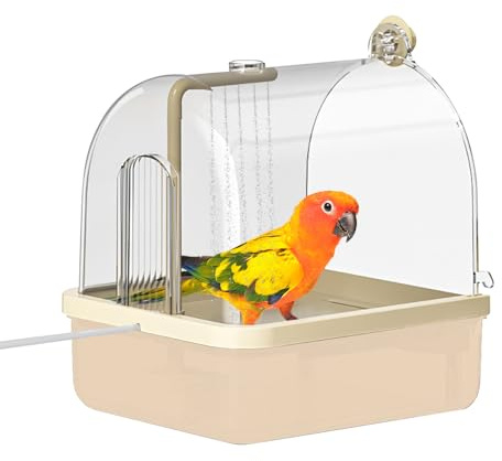 Xamanabu Automatic Bird Bath for Cage, Parakeet Bath with Pump