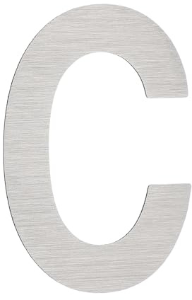 PATIKIL House Numbers for Outside, Letter C Silver Stainless Steel Self Adhesive Modern Mailbox Address Door Numbers for Outdoor House Residential Mailboxes 1.97x1.38 Inch