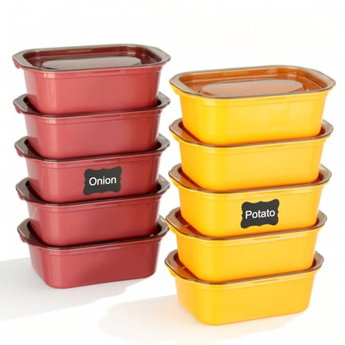 AiQInu10 Piezas Tupper Plastico, Tapers Para Comida Hermetico Con Tapas, Apilables Tupper Congelador, Sin BPA, Para Microondas Y Lavavajillas, 500 Ml