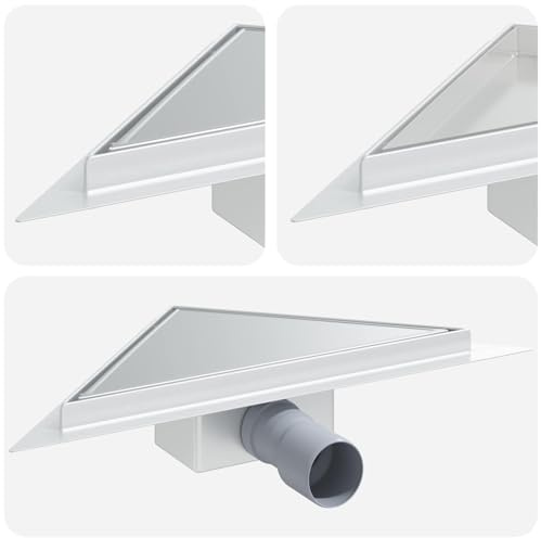 vidaXL 2 in 1 Dreiecks-Duschabfluss Silber 32 x 32 x 7,5 cm