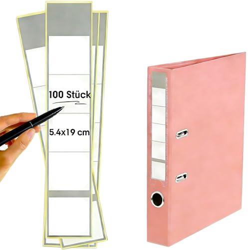 100 Stk Ordner Etiketten Beschriften Ordnerrücken Selbstklebend Breit Aufkleber Weiß Ordner Rückenschilder,5,4x19 cm,DIN-Gerecht
