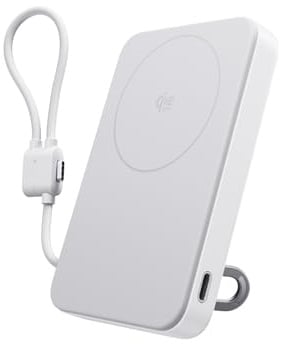 EcoFlow Qi2.2 Magsafe Powerbank 10000mAh 25W mit USB C 36W Kabel, Qi2.2-Zertifiziert Magnetische Power Bank Kabelloses Wireless Tragbares Ladegerät für iPhone 17/16/15 Pro Max, Weiß