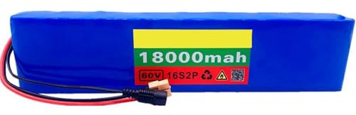 60V 18AH E-Bike Batteries 16S2P Batterie Lithium Haute Puissance Batterie Lithium-ION Étanche pour Vélo Électrique Carte De Protection Intégrée avec Chargeur XT30+JST