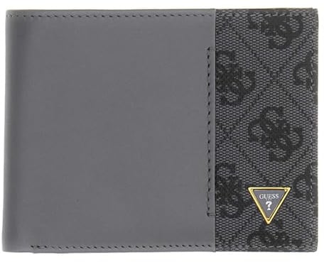 GUESS Leder Geldbörse Milano Bifold Black/Antracite grau
