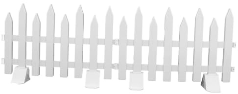 Ciieeo Gartenzaun zur Klaren Abgrenzung aus Kunststoff Weißer mit Glatter Oberfläche und Modularer Bauweise und Schutz für Vorgarten und Blumenbeet