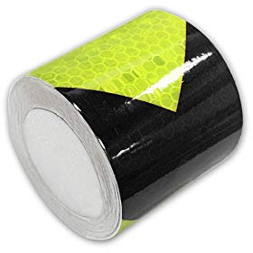 Muchkey High Intensität Grade Lime reflectibe Tape ACHTUNG Schild Pfeil Ausrichtung Tape 5 cm x 2 m (grün + schwarz)