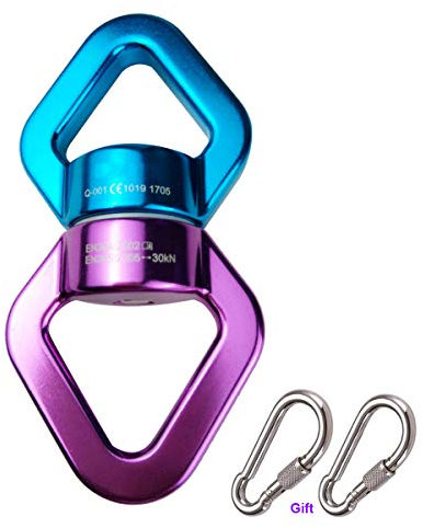 360 ° Rotator Swing Spinner, JIAMEIYI Rotationsgerät Outdoor und Indoor Sicherheit Aluminiumlegierung 360 ° Rotator Swing Spinner Seil Swivel 30KN Kletterrotor (Blau-Lila)