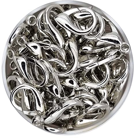 Karabinerverschlüsse 12 mm, 50 Stück, platin, Schmuckverschlüsse, Karabiner, Ketten Verschlüsse, Sprung Ring Schmuck Basteln Schmuckherstellung Karabiner Verschluss