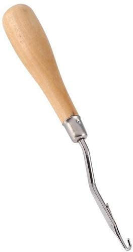 Knüpfhaken aus Holz, 16 cm Gebogen Häkelnadel, Teppichherstellung Stricken, Gebogene Holzknüpfhaken
