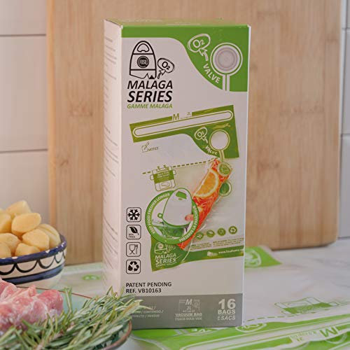 fosa Malaga Mehrweg-Vakuumbeutel für Lebensmittel – Mittelgroß (2,0 L / 20,3 x 30,5cm), mit Zip-Verschluss, Satz aus 16 Stück……