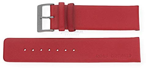 Rolf Cremer Uhrenarmband Rot, 22 Millimeter, Dornschließe, Titan, Leder, Klassisch, Unisex
