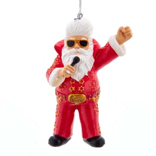 Kurt Adler Elvis EP2205 Santa Hanging Ornament, 10,2 cm hoch, Kunstharz