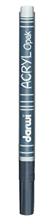 DARWI - DA0220014080C - Un Marqueur Pointe Fine 1 MM - Peinture Acrylique Opaque - Argent - 3 ML - Multi-surfaces - Loisirs Créatifs - Activité Manuelle - Bricolage - DARWI ACRYL OPAK