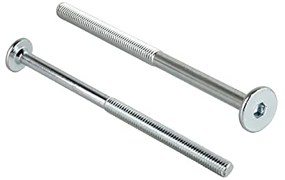 woplus Flachkopfschrauben Möbelschrauben Möbelverbinder Stahl Verzinkt M6 x 100mm Flachkopf Antrieb:Innensechskant SW4 (10 Stück M6 x 100mm)
