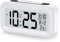 U-picks Alarm Clocks 4.3 LED Display, Light control Portable Digital Alarm Clock battery powered with Snooze, Easy to Use,Temperature, Date, 12/24 Hr, Alarm Clock bedside for bedroom Office-White