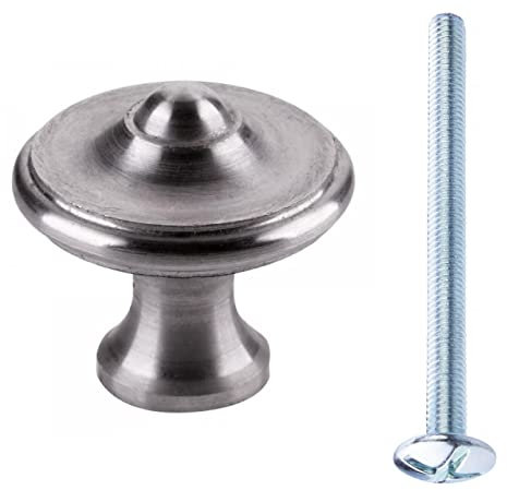 cyclingcolors möbelknöpfe vintage silber grau stahl antik rund mit schraube 25mm schrankgriffe schubladenknöpfe türknöpfe kabinett