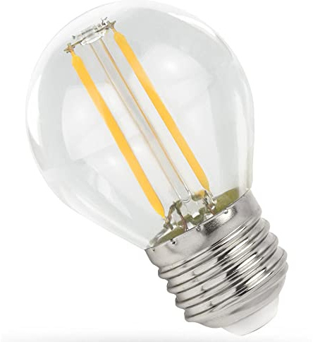 NCC-Licht LED Lampe G45 Tropfen E27 1W 100lm Warmweiß 2700K | LED Leuchtmittel aus klarem Glas, gemütliches Licht ideal für Wohnbereiche