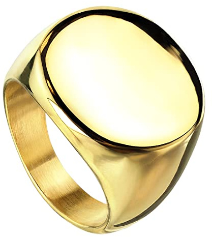 Taffstyle Herren Damen Biker Rocker Ring Runder Siegelring Edelstahl
