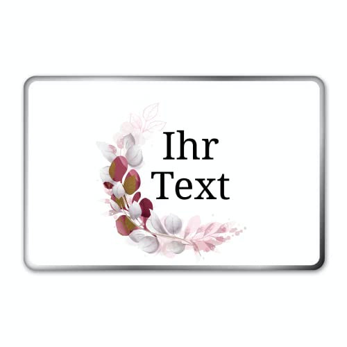 STEMPEL-FABRIK – personalisierbare eckige Dose mit Name oder Wunschtext – Aquarell Motiv mit roter Mondsichel – bedruckte Geschenkdose – ideale Keksdose, Metalldose, Plätzchendose