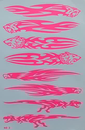 1 Bogen 270 mm x 180 mm - Flammen Feuer pink Sticker Motorsport Motocross Auto Roller Tuning Aufkleber wetterfest Modellbau