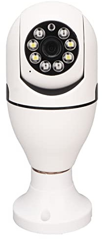 Light Bulb Security Cameras for Home Indoor Outdoor, Wireless 2.4G 5G WiFi 1080P 360 Degree Dome Surveillance Cameras with E27 Light Socket, Night Vision, Two Way Audio